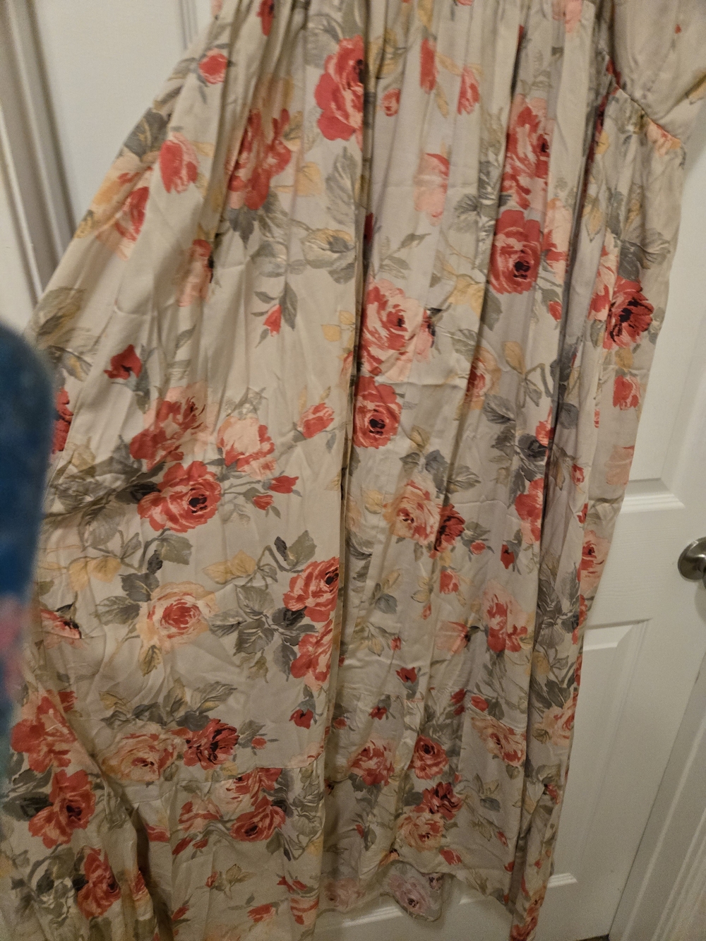 torrid Cream Maxi Dress with Coral Floral Print and Ruffled Straps - Picture 13 of 14